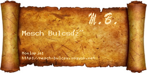 Mesch Bulcsú névjegykártya